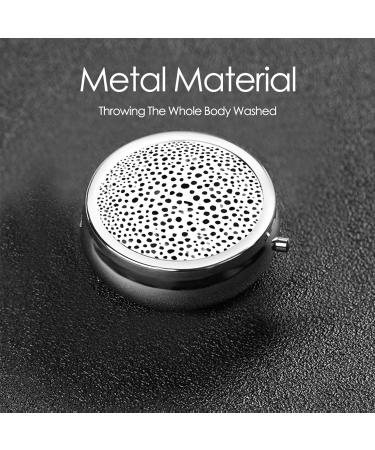 Shop Stylish Black & White Dot Round Pill Box - 3 Compartment Travel Organizer for Medicine & Vitamins - Buy Online on GoSupps.com