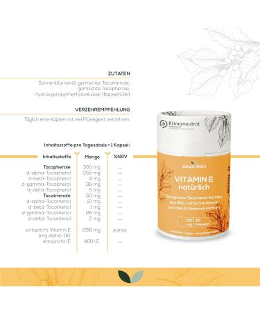 Buy Vitamin E 400 IU Capsules | 60 High Dose Vegan Capsules | All 8 Forms | Eco-Friendly Packaging | Boost Bioavailability - Buy Online on GoSupps.com