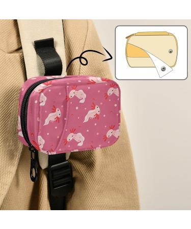 Travel Pill Organizer Case - 7 Day Cute Red Axolotl Weekly Vitamin Holder - Portable Zipper Pouch for Medicine & Supplements - Buy Online on GoSupps.com