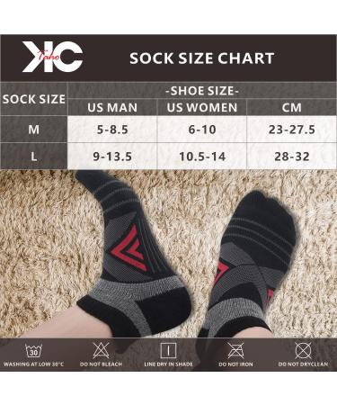 KC-TAHO Men's Sports Compression Socks 4-Pack - Large Size, 16-23 mmHg, Cotton Cushioned, Achilles Tendonitis Relief | A-Black+White+Gray+Navy - Buy Online on GoSupps.com