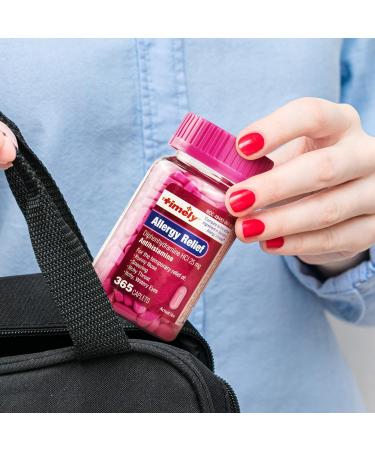 Timely Allergy Relief Diphenhydramine HCl 25 mg - 365 Caplets | Antihistamine for Allergies - Compare to Benadryl - Fast Relief for Runny Nose & Watery Eyes - Buy Online on GoSupps.com