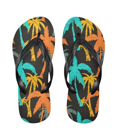 Mnsruu Tropical Coconut Palm Blossom Flip Flops Flops Flops Sandals Home Home Hotel Spa Bedroom Travel XXL for Men Women XX Large Multi-color