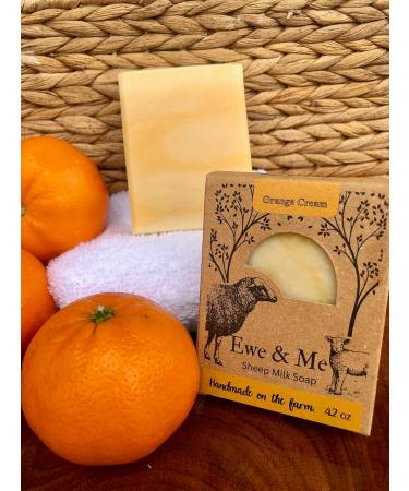 Ewe & Me Orange Cream Sheep Milk Soap Bar - 4oz | All Natural Handcrafted Cold Process Soap | Chemical-Free Aromatherapy Cleanser - Buy Online on GoSupps.com