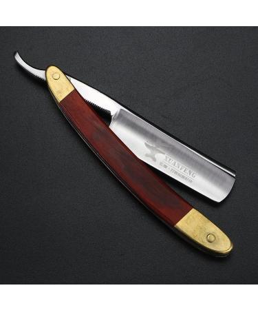 Fbrerurt Traditional Manual Beard Razor Set - Straight Cut Throat Razor with Red Wood Handle & Stainless Steel Blade - International Shipping Available - Buy Online on GoSupps.com