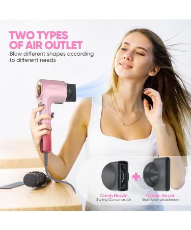 Buy Wolraven Pink Hair Dryer for Women - Professional Ionic Blow Dryer 110 000 RPM Lightweight Fast Drying No Thermal Damage Overheating Protection Low Noise - Buy Online on GoSupps.com