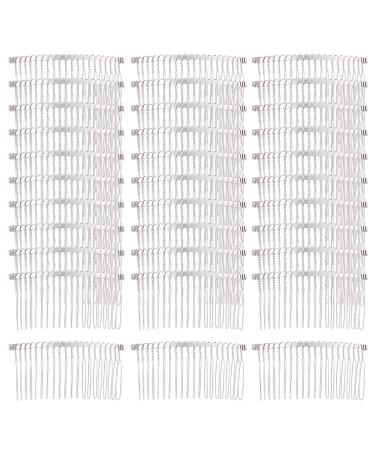 Cinaci 30 Pack Silver Metal Hair Side Combs Plain Slide Barrettes with 20 Teeth DIY Decorative French Headpieces Bun Holder Wire Comb Hair Clips Crafts Accessories for Women Girls Wedding Brides Veil 30 Pack Silver Side ...