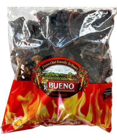 BUENO Hot Red Chile Pods - Hatch, New Mexico Dried Red Chile Peppers - 10 Ounce Bag