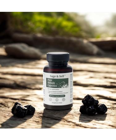 Sage & Self Pure Shilajit Capsules Purified Shilajit Extract (40% Fulvic Acid) 500 mg Per Capsule Vegan Herbal Supplement (60 Capsules) - Buy Online on GoSupps.com