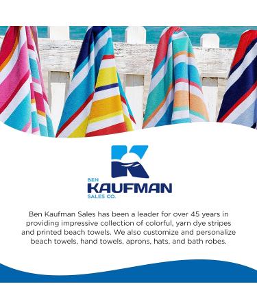 Ben Kaufman 100% Cotton Velour Towels - Soft & Absorbent - 30 x 60 - Assorted Striped Colors - 4 Pack - Buy Online on GoSupps.com
