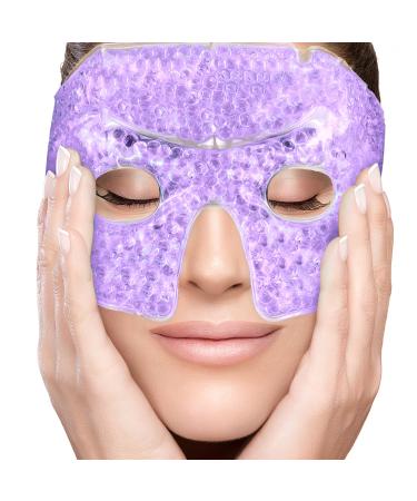 PerfeCore Eye Mask Get Rid of Puffy Eyes Migraine Relief  Sleeping  Travel Therapeutic Hot Cold Compress Pack With Cover Gel Beads  Spa Therapy Wrap for Sinus Pressure Face Puffiness Headaches Purple 1 Count (Pack of 1) ...