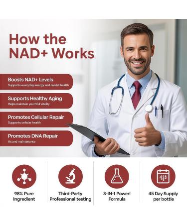 ALISMDZZ NAD+ Supplement 30pcs Premium Nicotinamide Riboside & Resveratrol DNA Repair & Healthy Aging Advanced NAD Supplement for Men & Women Boosts Cellular Energy - Buy Online on GoSupps.com