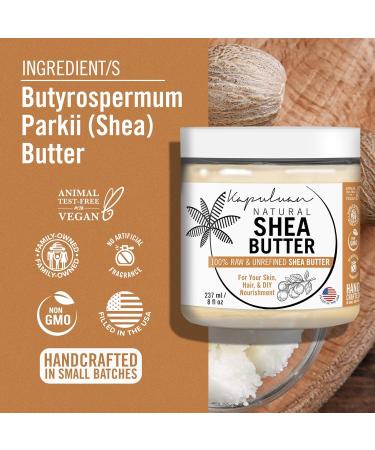 Pure Unrefined Shea Butter for Skin Hair & Face - 100% Raw African Shea Moisturizer for Stretch Marks & Acne - 0.5 lb - Buy Online on GoSupps.com