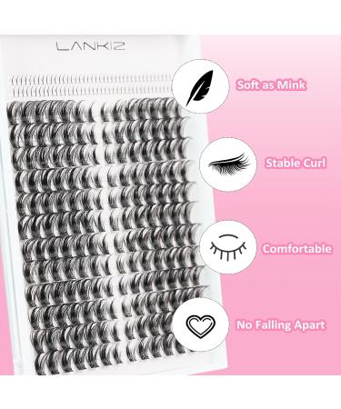 LANKIZ Manga Lashes | Natural Look Lash Clusters & Individual Extensions | D Curl 8-16mm | Korean & Asian Makeup | Fluffy Mink Wispy False Eyelashes - Buy Online on GoSupps.com