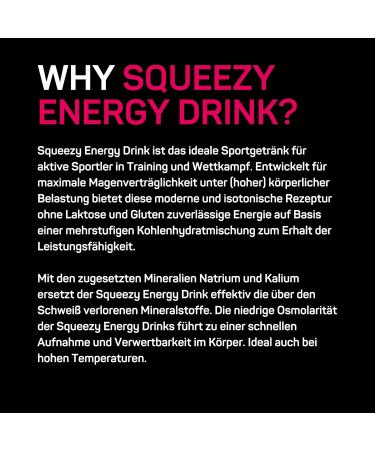 Squeezy Energy Drink ISO Powder (Cherry) 650g | Isotonic Sports Drink for Training & Competition | Energy Electrolytes Potassium & Sodium - Buy Online on GoSupps.com