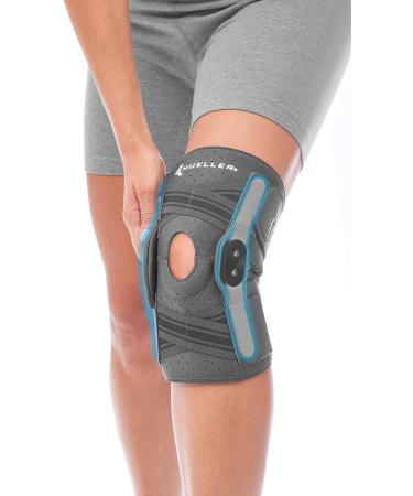 Mueller Comfort Plus Self-Adjusting Hinged Knee Brace - Gray, L/XL - Men and Women - 1 Pack - Buy Online on GoSupps.com