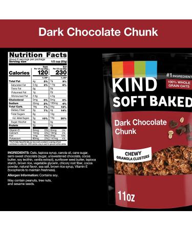 KIND Soft Baked Granola Dark Chocolate Chunk - 11 oz Bag - Buy Online on GoSupps.com