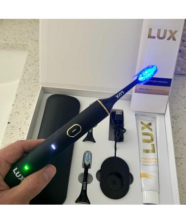 Buy LED Whitening Electric Toothbrush - Rechargeable Sonic Brush for Adults | Blue Light Teeth Whitening & Cleaning - Black/Gold - Buy Online on GoSupps.com