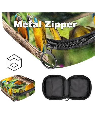 Menstrual Bag with Zipper for Women & Girls - Macaws & Parrots Design | International Shipping - Buy Online on GoSupps.com