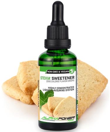 Alphapower Food Stevia Flavor Drops | 100% Natural Liquid Aroma & Sugar Substitute for Desserts Smoothies Muesli & More - White Chocolate Butter Biscuit Apple Pie Chocolate Cookie Cheesecake - Buy Online on GoSupps.com