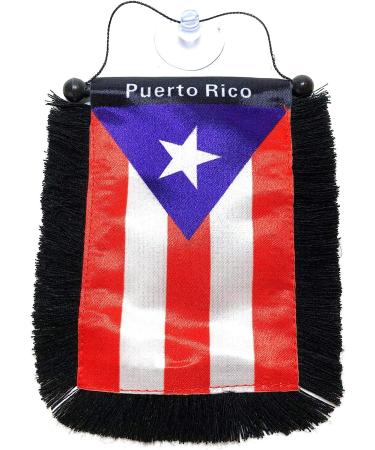 Puerto Rico Car Flag Decals - Quality Mini Banner for Windows - Puerto Rican PR Home Accessories - Ideal Car Flag Accessory for Men and Women - Buy Online on GoSupps.com