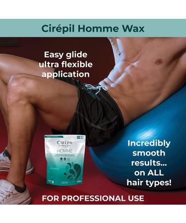 Cirepil - Homme - 800g /  oz Wax Beads Bag - Fresh Marine Scent -  Flexible Formula for Male, Easy Application and Removal - All-purpose