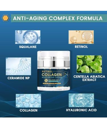 NEYDIAH Collagen Anti-Aging Retinol Face Moisturizer | Wrinkle Reducing Collagen Cream for Men & Women | 3.4 oz Day & Night Hydration - Buy Online on GoSupps.com