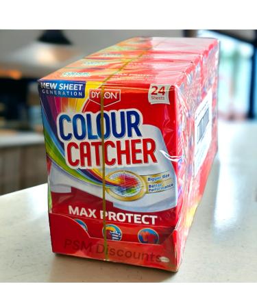 144 x Colour Catcher Max Protect Laundry Sheets Prevents Color Fading and Maintains Brilliance (6 X 24 sheets)