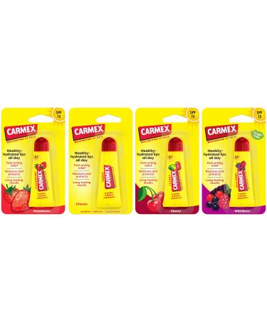 Carmex Original Cherry Strawberry and Mint 4 pieces mixed pack SPF15 - Buy Online on GoSupps.com