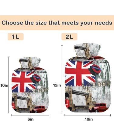 Naanle Tower Bridge London Heat Bottle - 1L Transparent Hot Water Bottle for Bed Hand & Feet Warmer Pain Relief & Cold Therapy - Buy Online on GoSupps.com