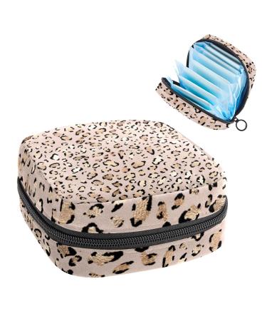Sanitary Napkin Storage Bag Leopard Print Pattern Menstrual Cup Pouch Nursing Pad Holder Tampon Bags Feminine Product Pouches Portable Period Kit Bag Color 5