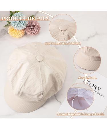 3-Piece Women Newsboy Cap Set | Adjustable Visor Beret Hats | Vintage Cabbie Hat for Women | Black, White, Red - Buy Online on GoSupps.com