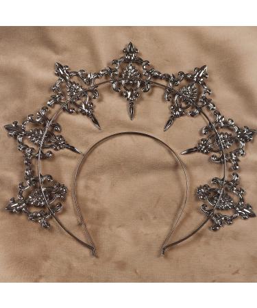 L'VOW Vintage Saint Halo Crown Tiara Headband Baroque Goddess Bridal Hair Accessory Costume - S1 Silver - Buy Online on GoSupps.com
