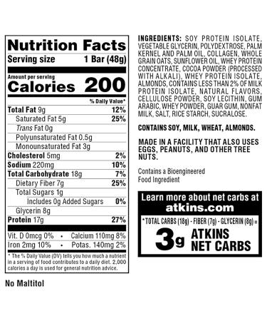 Atkins Protein Meal Bar - Keto Friendly Chocolate Chip Granola (5 Count) for Healthy Energy & Weight Loss - Buy Online on GoSupps.com