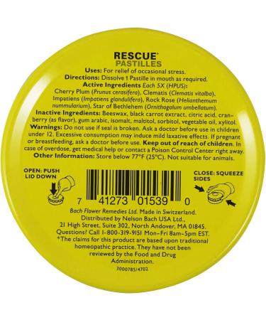 Bach Rescue Cranberry Pastilles - Pack of 4 | Natural Stress Relief | Fast-Acting Formula - Buy Online on GoSupps.com