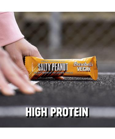 Barebells Vegan Salty Peanut Protein Bars | 15g Protein Low Carb Vegan Chocolate Bars | Delicious Vegan Snacks 12 x 55g - Buy Online on GoSupps.com