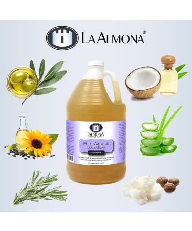 La Almona Lavender Castile Liquid Soap 1 Gallon - All-Natural Multipurpose Soap for Sensitive Skin - Hand, Face, Body, Laundry, Dishes & More - Scented with Essential Oils - 128 Fl Oz - Buy Online on GoSupps.com