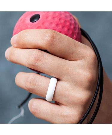 ThunderFit Silicone Wedding Bands for Women - 5.6mm Width - 2mm Thickness - Size 7.5-8 (18.20mm) - Teal Pink Black White - Buy Online on GoSupps.com
