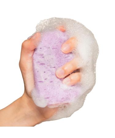 Rose Lavender Exfoliating Soap Sponge - 14+ Uses Gentle Cleansing Bar with Natural Lavender Extract - Buy Online on GoSupps.com