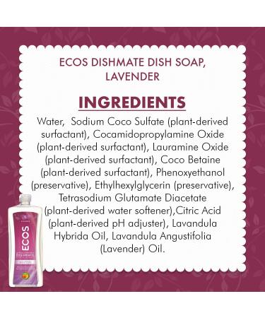 Earth Friendly ECOS Dishmate Dishwashing Liquid - Natural Lavender 25 oz | Eco-Friendly Cleaners for International Shipping - Buy Online on GoSupps.com