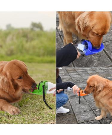 Buy Large 24oz Dog Water Bottle - Portable Puppy Travel Bowl | Safe Spout Design for All Breeds - Green - Buy Online on GoSupps.com