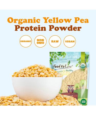 Food to Live Organic Pea Protein Powder 1 Pound Made from Non-GMO Yellow Peas 80% Protein Keto Paleo Vegan Kosher Raw Unflavored Unsweetened Non-Irradiated. Great for Baking and Smoothies Unflavored 1 Pound (Pac  - Buy Online on GoSupps.com