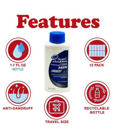 Buy Head & Shoulders 2 in 1 Men's Dandruff Shampoo & Conditioner - Travel Size Hair Endurance for Thinning Hair TSA Approved 12 Count - Shop Internationally - Buy Online on GoSupps.com