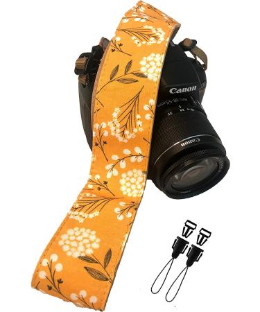Art Tribute Spring Blossom Flowers Camera Shoulder Strap Belt - Vibrant Design Universal DSLR Strap - Mustard Flowers - Best Gift for Men & Women Photographers - Buy Online on GoSupps.com