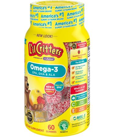 Lil Critters Omega-3 Gummies - Raspberry-Lemonade, 60 Count for Kids' Health - Buy Online on GoSupps.com