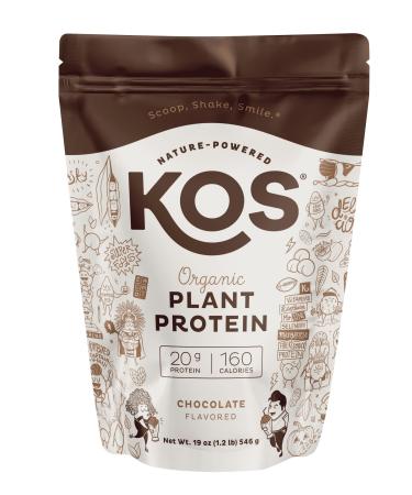 KOS Vegan Protein Powder, Chocolate - Low Carb Pea Protein Blend - Plant Based Protein Powder - USDA Organic, Keto, Gluten, Soy & Dairy Free - Meal Replacement for Women & Men - 14 Servings