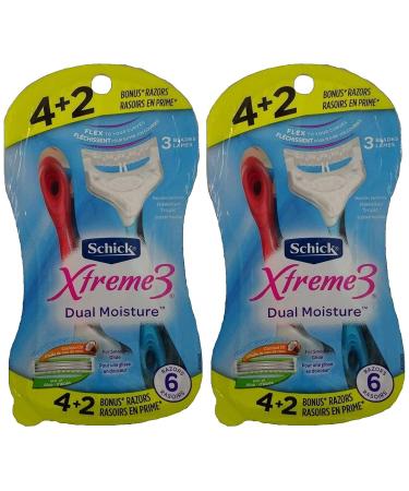 Schick Xtreme 3 Silk Dual Moisture Disposable Razors - 12 Razors (6 Count, Pack of 2) - Buy Online on GoSupps.com