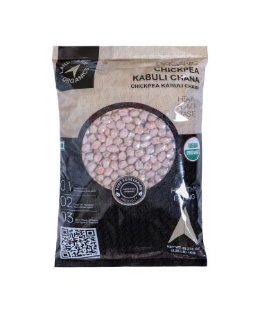 Indian Chole Garbanzo Beans Kabuli Chana with skin Chickpeas Whole Pesticide Free Nutritious & Protein Rich USDA Certified Organic White Channa 2.20 lbs Bag (35.274 OZ) 1 Kg by Landmark Organics