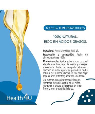  Health4U H4U Almond Oil 500ml - Buy Online on GoSupps.com