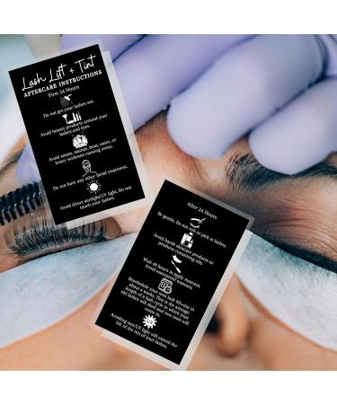 50 Pack Lash Lift + Tint Aftercare Instruction Cards | Boutique Marketing LLC | DIY Eyelash Kit | Black Design - Buy Online on GoSupps.com