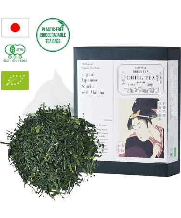 Japanese Sencha with Matcha Green Tea -100% Japanese Green Tea by CHILL TEA Tokyo - Plastic-Free Tea Bags - First Flush - Fresh Umami - (30 Tea Bags) - Buy Online on GoSupps.com
